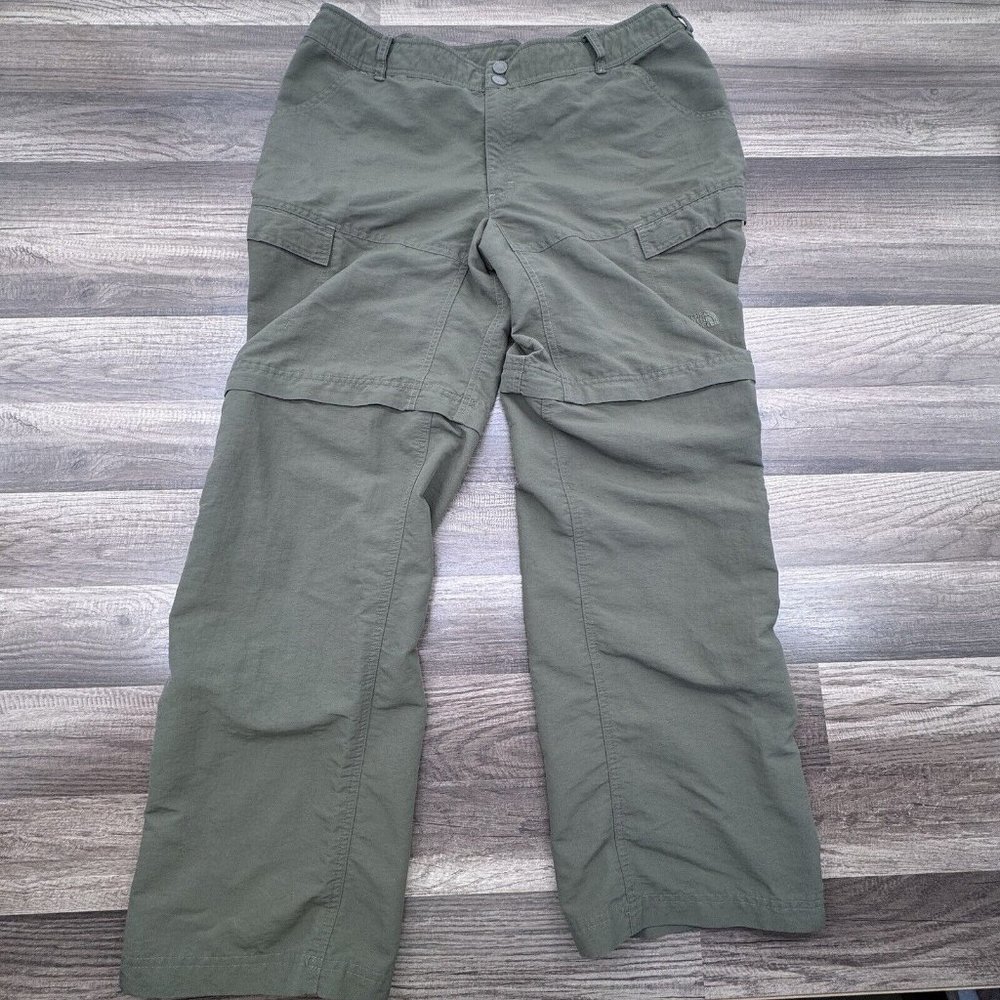 The North Face Convertible Zip Off Cargo Pants Hiking Outdoors Roll Up Womens 16